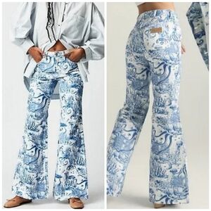 Wrangler Wanderer 622 Western Coastal Cowgirl Seahorse Ocean Flare Jeans Size 28